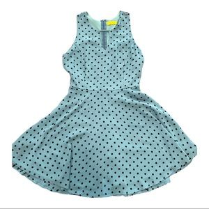 DEE ELLE Green Black POLKADOT Skater DRESS Small